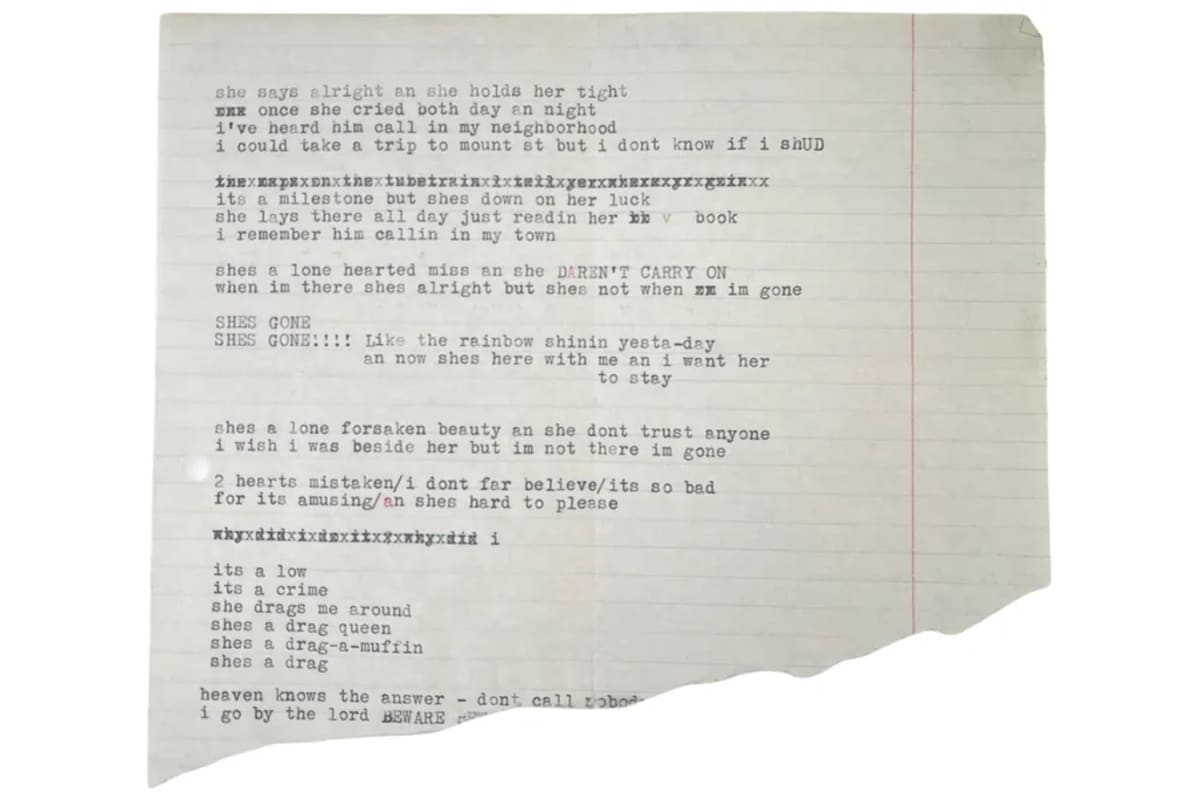 Bob Dylan Lyrics Lost for 55 Years Found in Used Book - Image 3