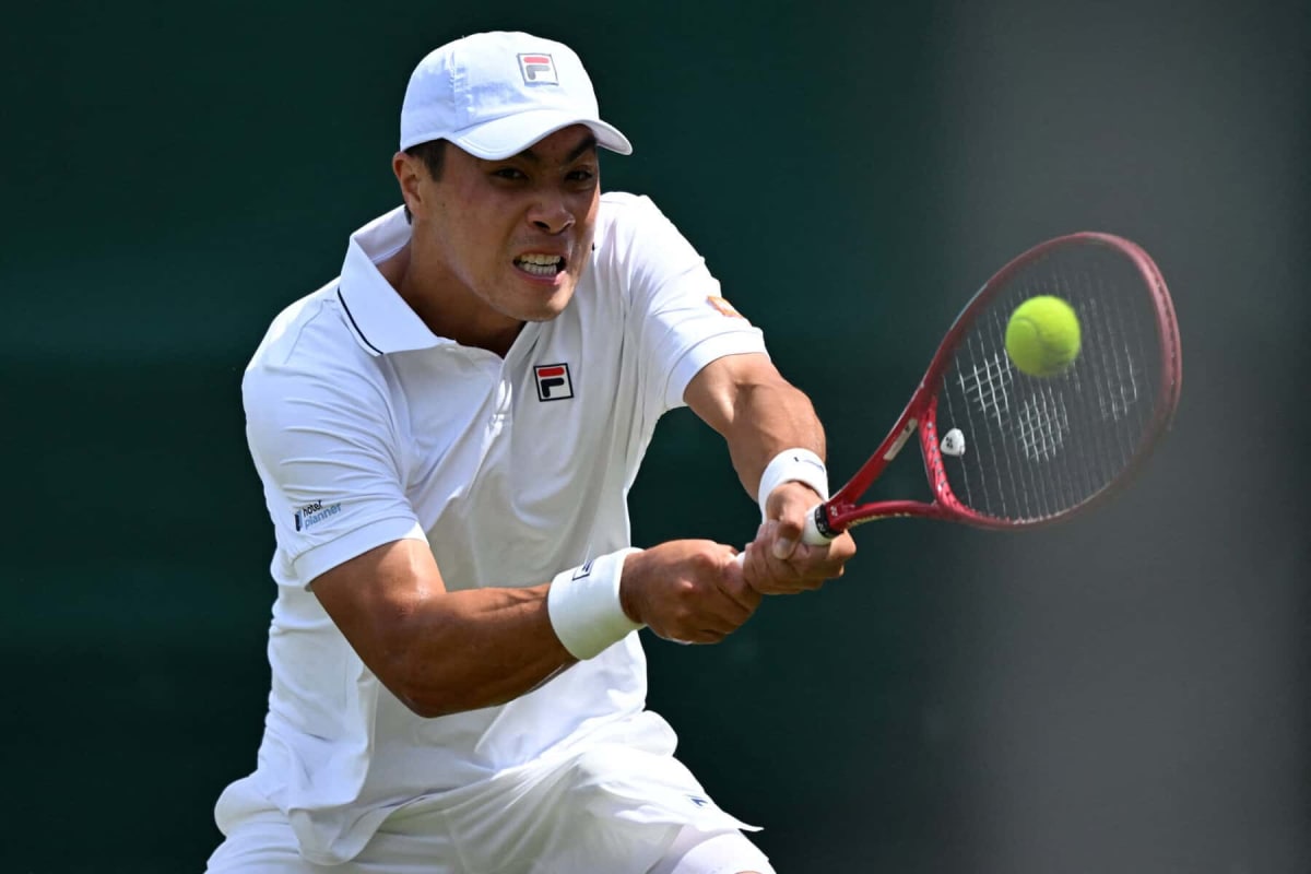 Brandon Nakashima celebrates after winning Ultimate Tennis Showdown tournament in Rio de Janeiro