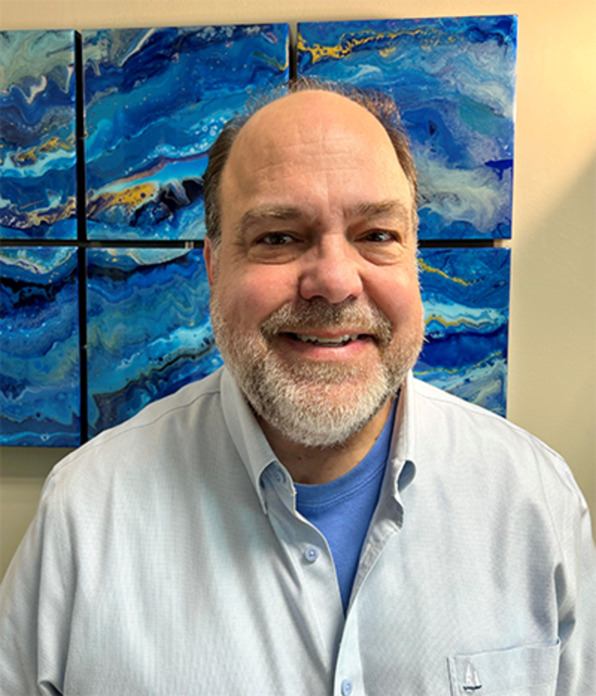 Microscopy image showing immune cell hubs in ovarian cancer with red B cells and yellow T cells