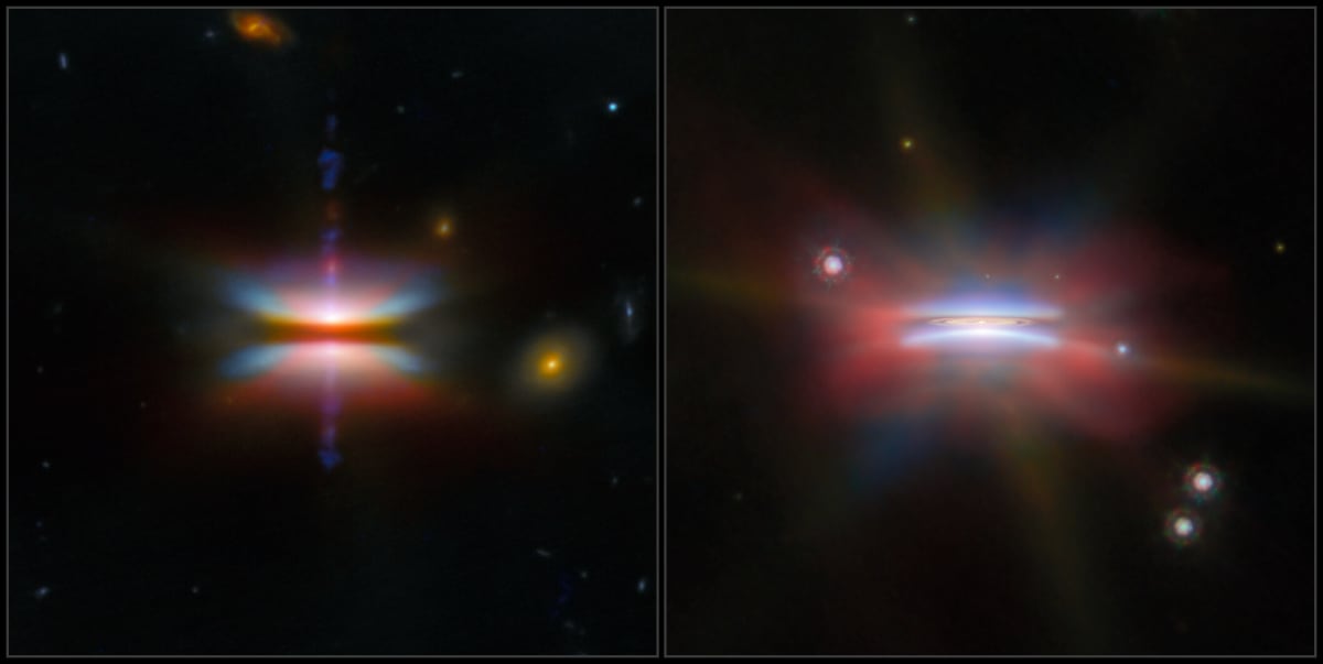 Rainbow-colored protoplanetary disk glowing against dark space where new planets form