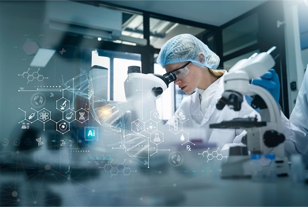 Microscopic view of lab-grown tumor organoids being monitored for cancer treatment research