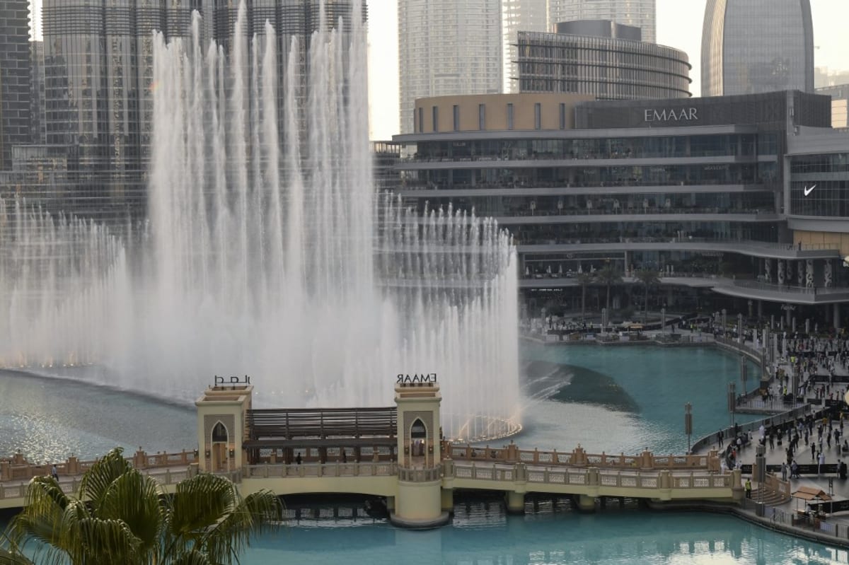 Modern water pipeline infrastructure stretching across arid landscape in Middle East region