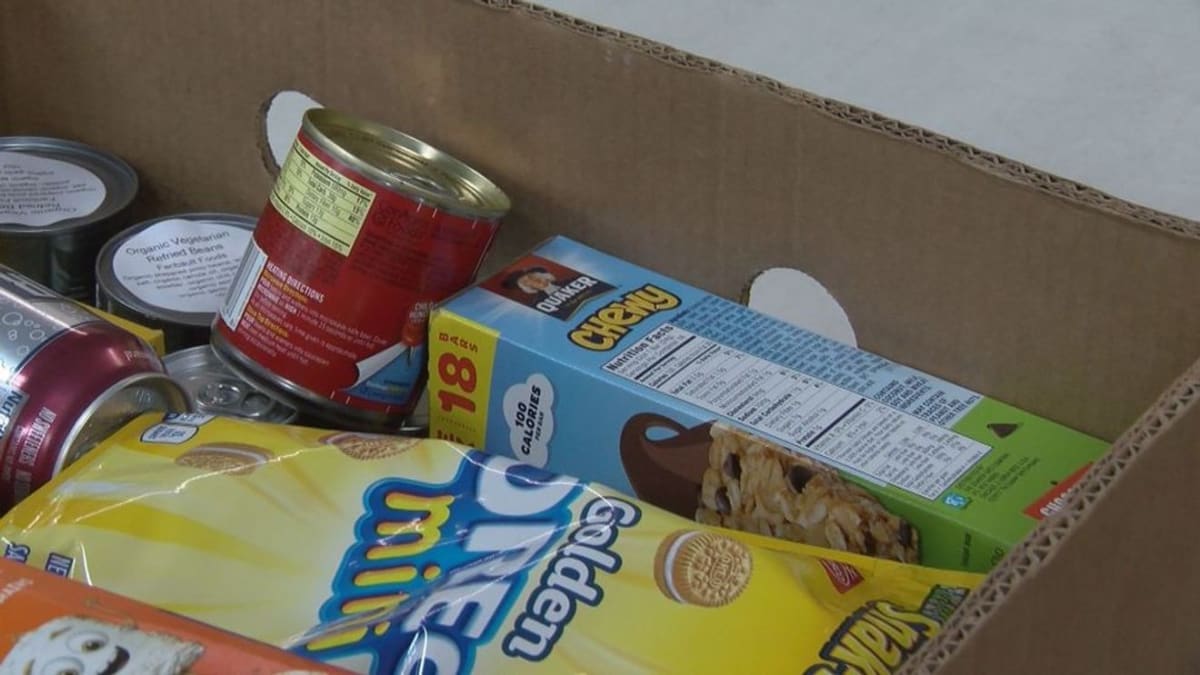 Food boxes and meals prepared for distribution to families at Good Samaritan Ministries event