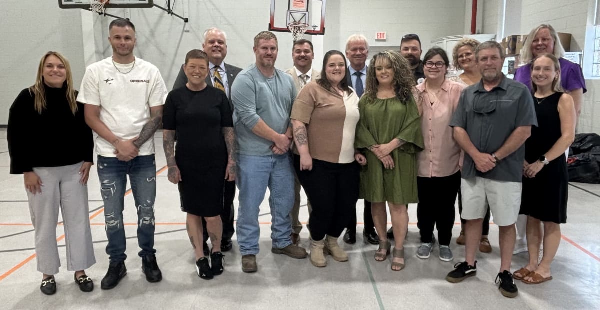 Five graduates celebrating completion of Greene County Recovery Court program in Greeneville, Tennessee