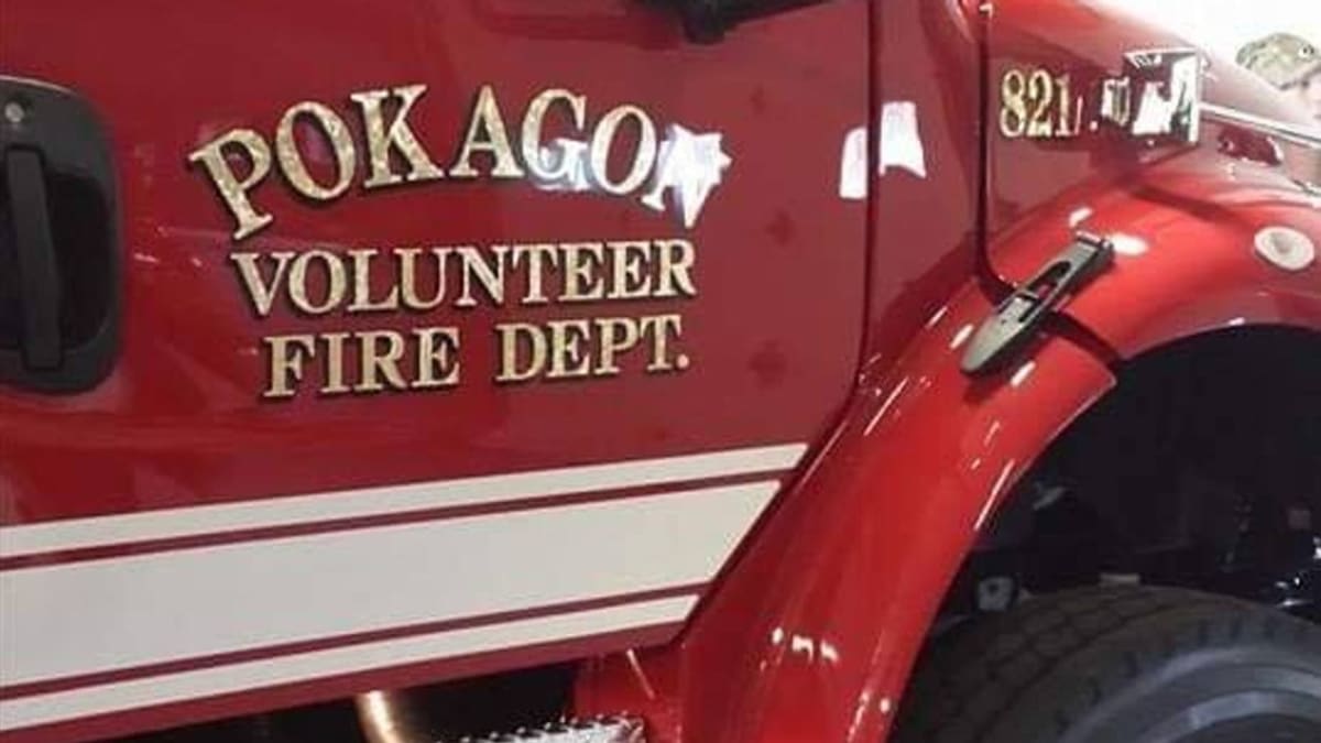 Pokagon Volunteer Fire Department emergency vehicle parked ready for rescue operations