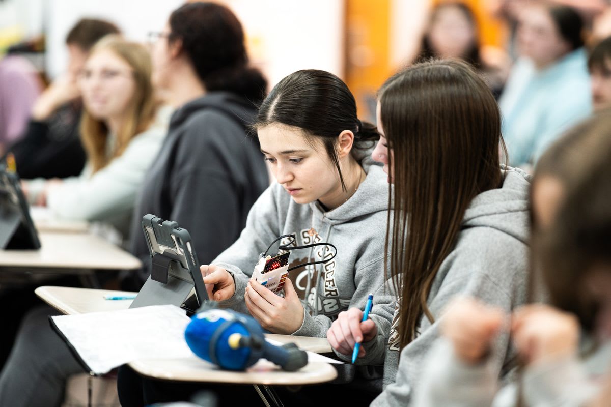 Students working together on hands-on STEAM project in West Virginia classroom