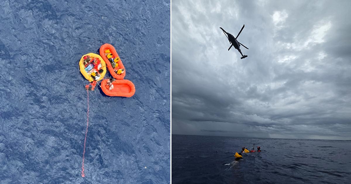 Air Force Rescues 11 from Plane Ditched in Atlantic