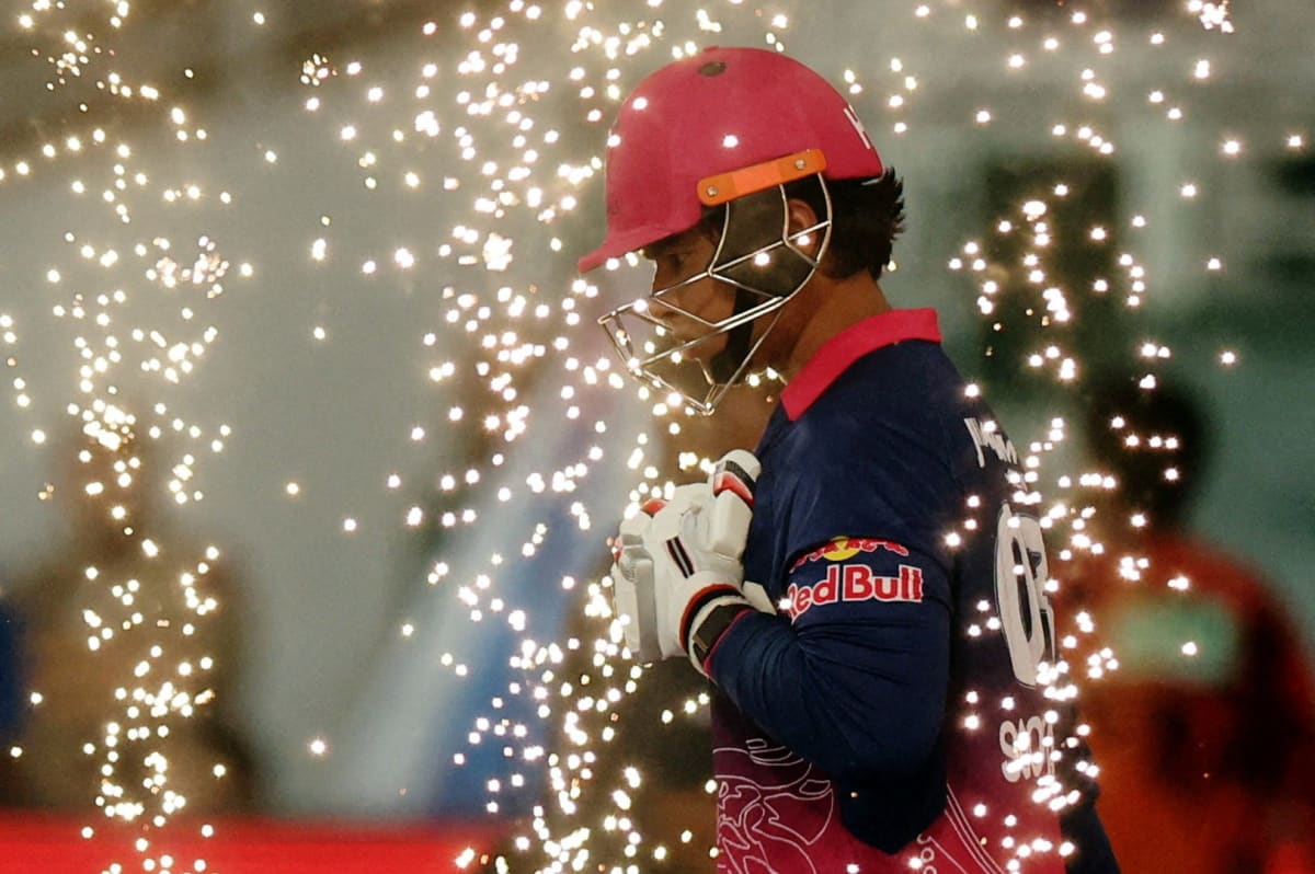 Young cricket player Vaibhav Sooryavanshi batting during an Indian Premier League match
