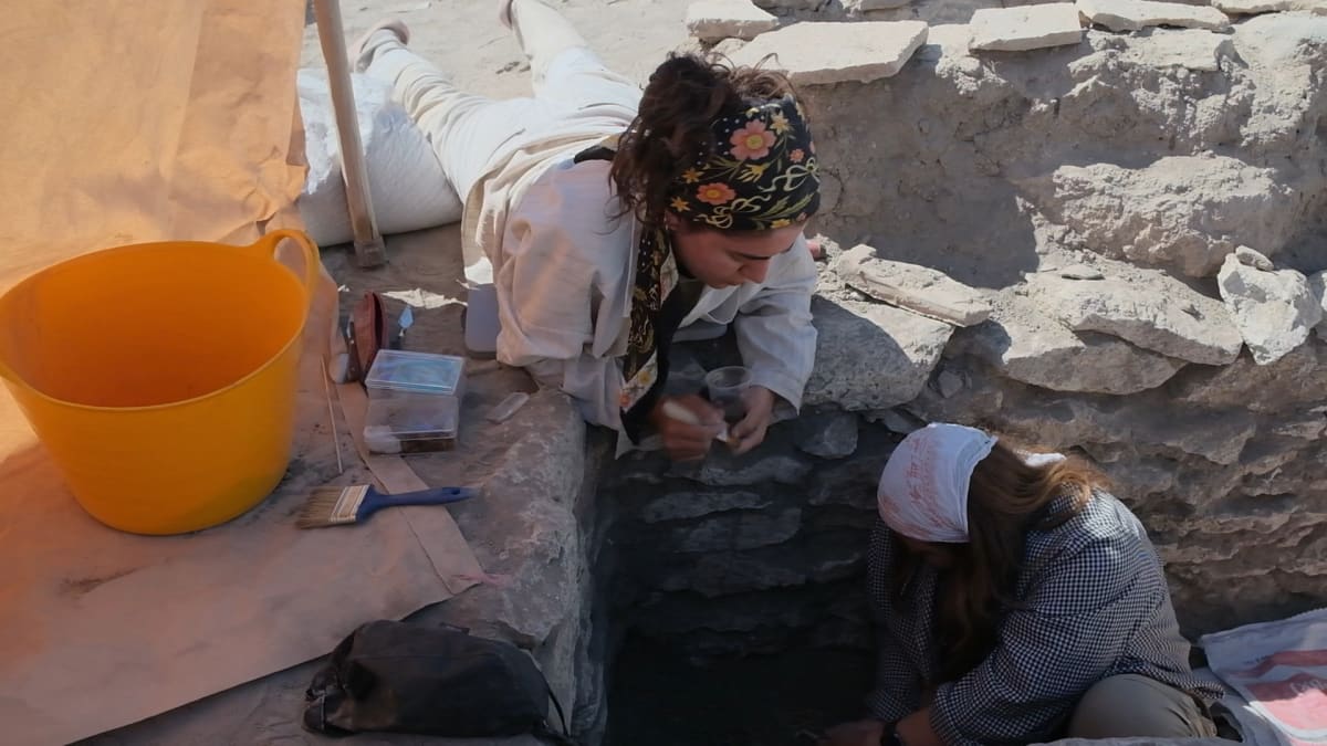 Ancient ruins of Catalhoyuk archaeological site in Turkey showing remains of 9,000-year-old female-led civilization