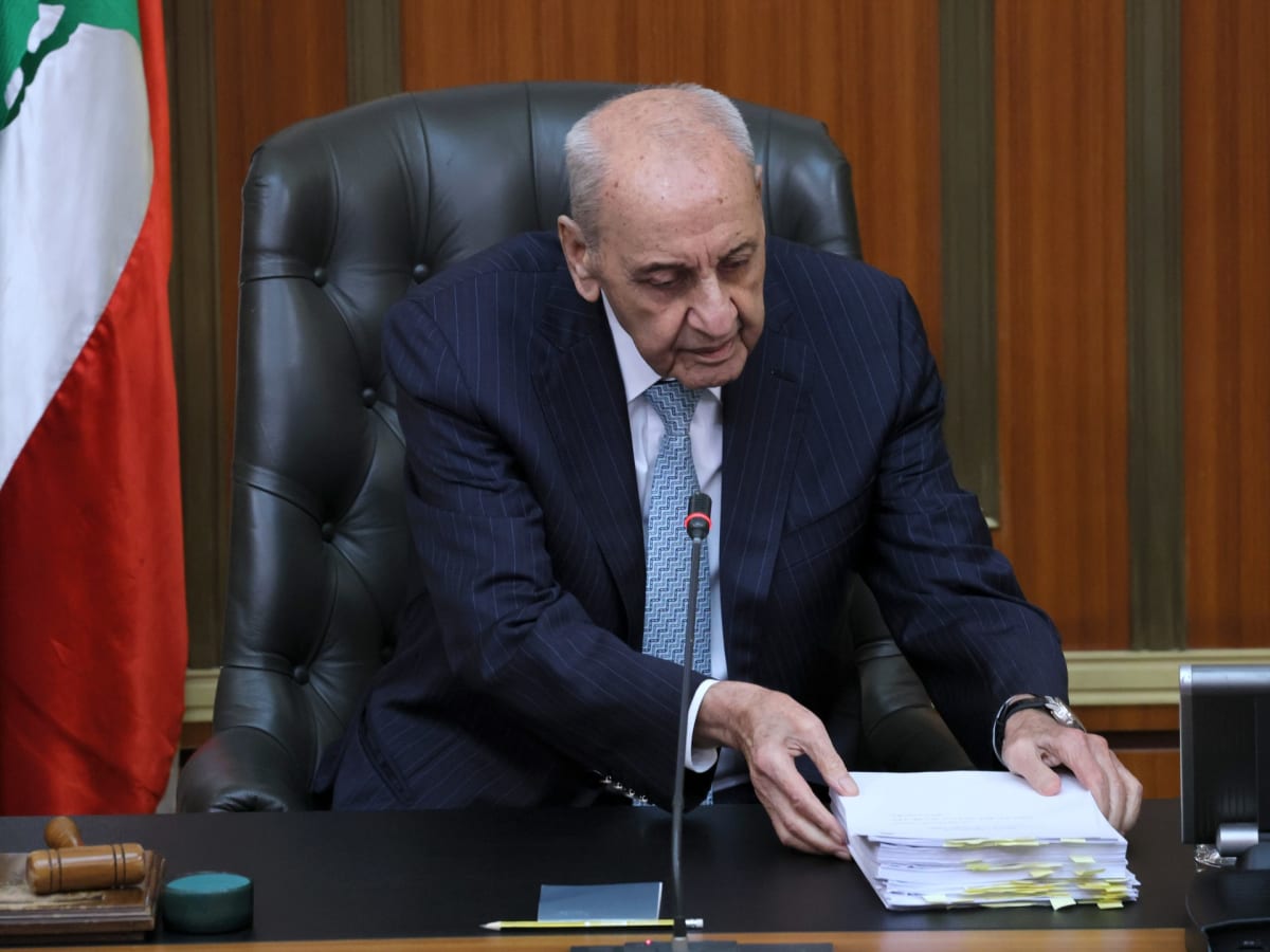 Lebanon's parliament chamber during historic vote to abolish death penalty in Beirut