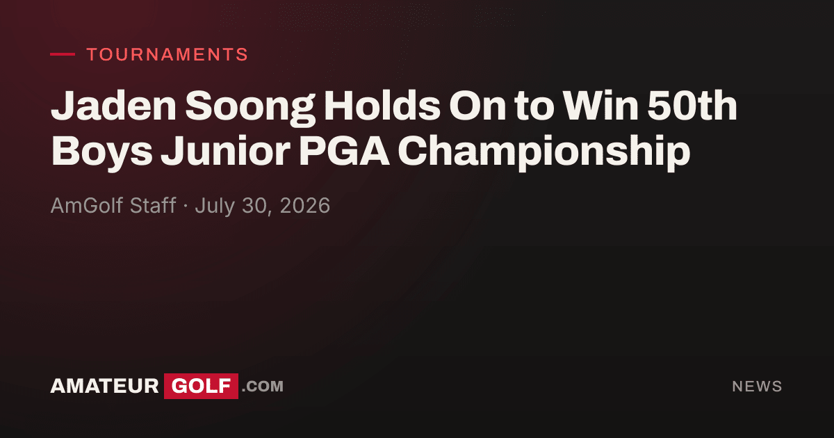 Teenage golfer Jaden Soong celebrating victory at Boys Junior PGA Championship in Texas