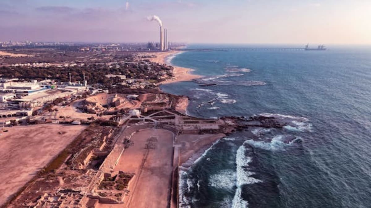 Modern desalination plant along Morocco's coast converting ocean water into fresh drinking water