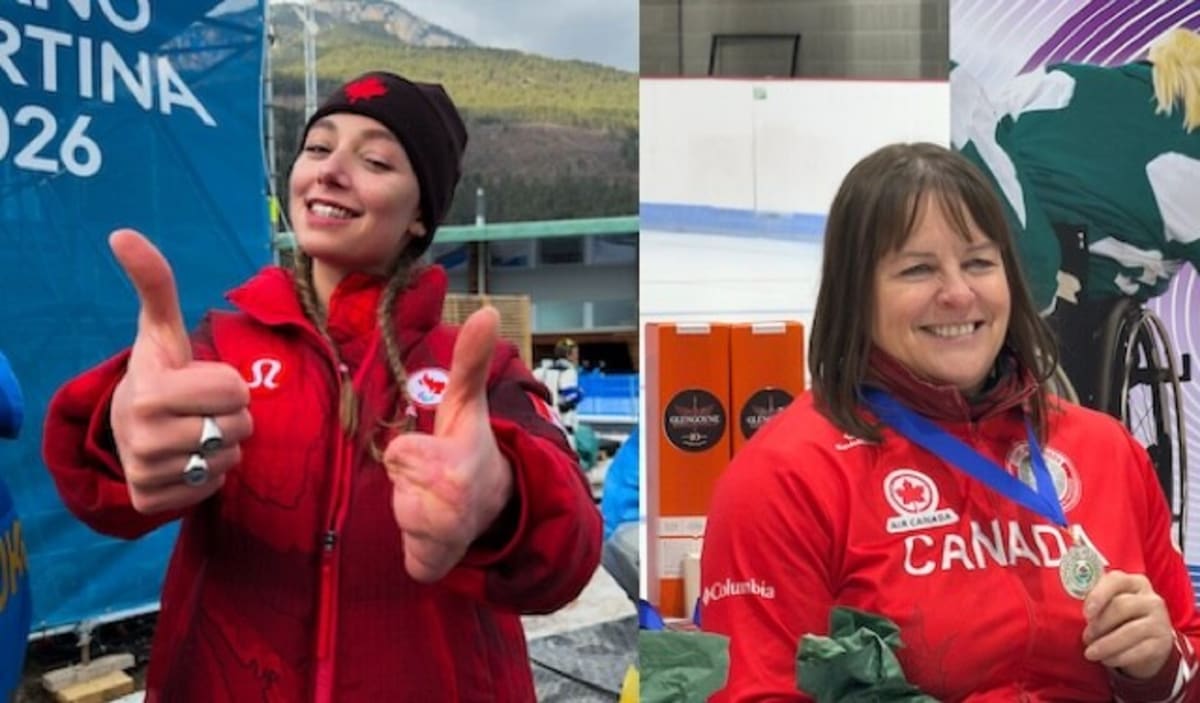 Paralympic nordic skiing champion Natalie Wilkie and wheelchair curling champion Ina Forrest promoting Power of Possibility event