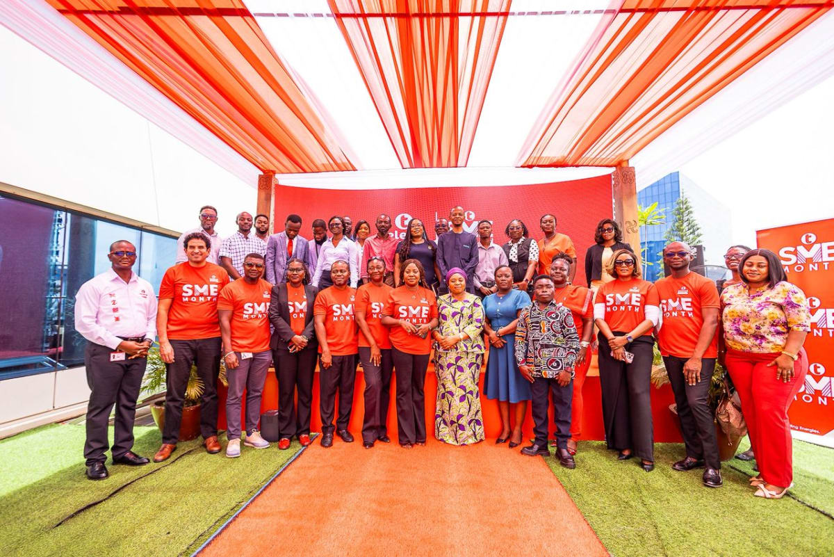 Ghanaian small business owners attending free digital training workshop hosted by Telecel Ghana