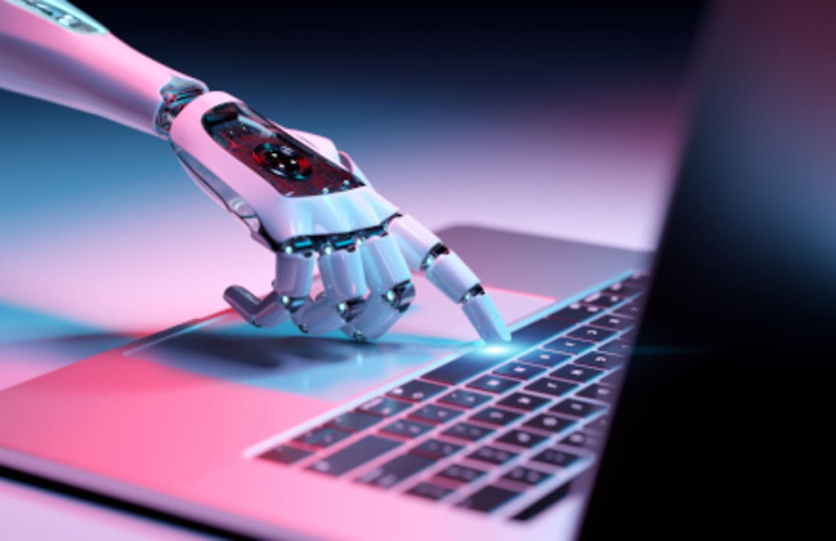 Person using smartphone to chat with AI assistant about making charitable donation