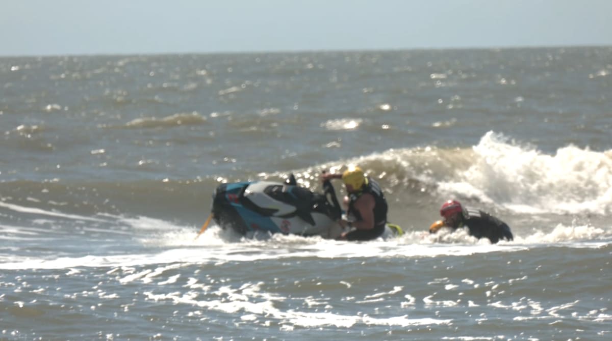 Isle of Palms Firefighters Train in Rough Surf for Summer