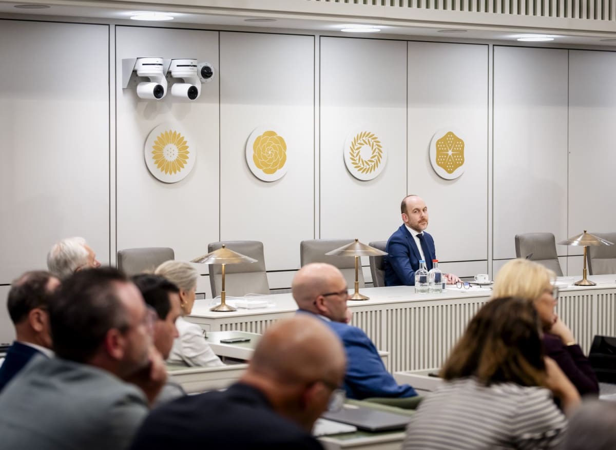 Dutch Senate chamber during historic vote on immigration and humanitarian aid protections