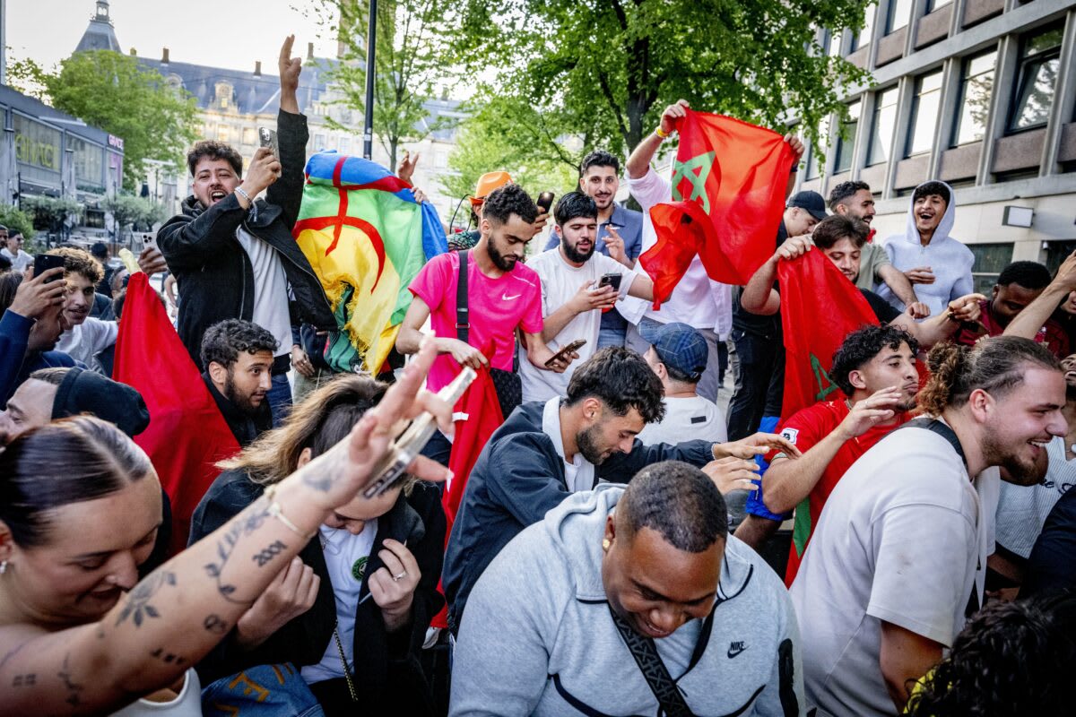 Moroccan Fans Celebrate World Cup Win in Dutch Streets