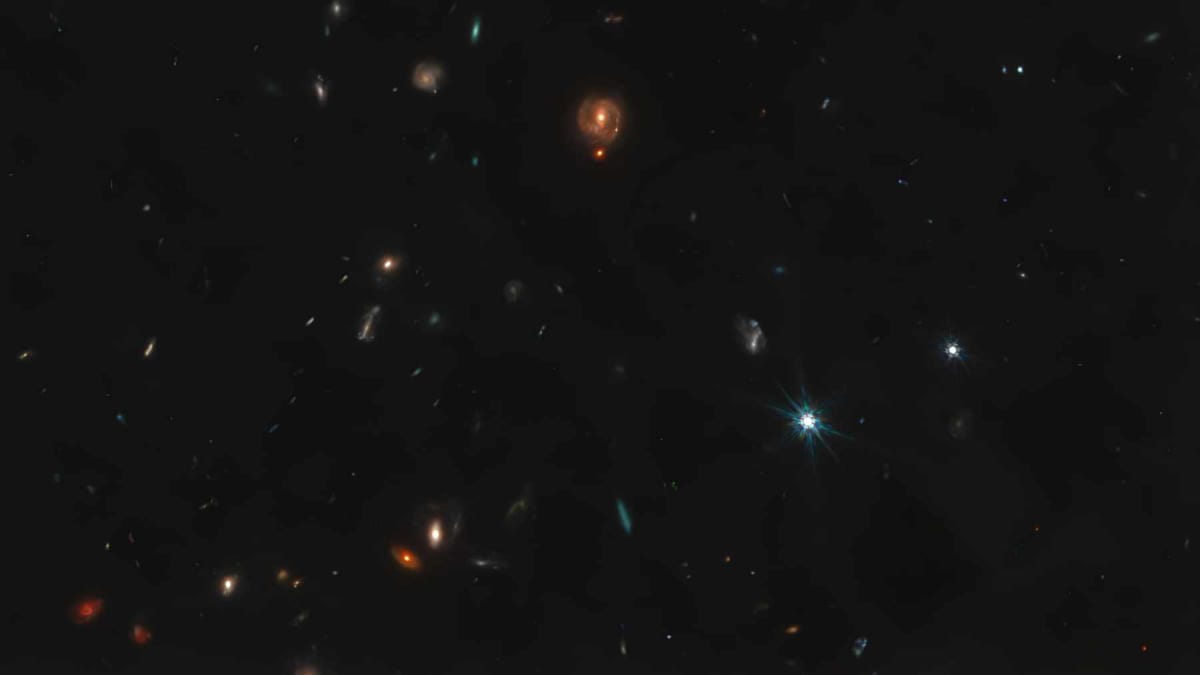 Artist rendering of young supermassive black hole surrounded by dense glowing gas cocoon in early universe