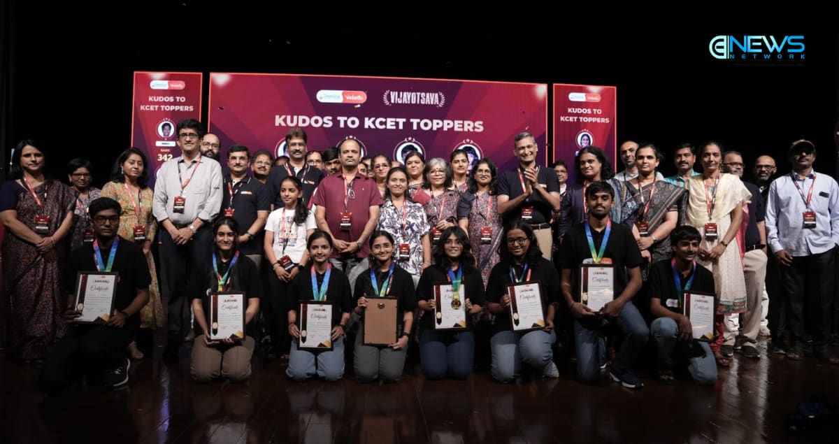 Students and parents celebrating academic achievements together at Vijayotsava 2026 ceremony in India