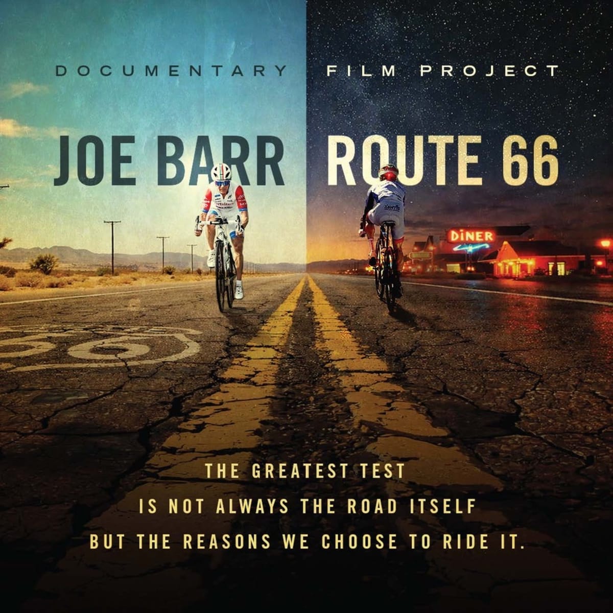 ** Elderly Irish cyclist Joe Barr preparing for his Route 66 world record attempt on road bike