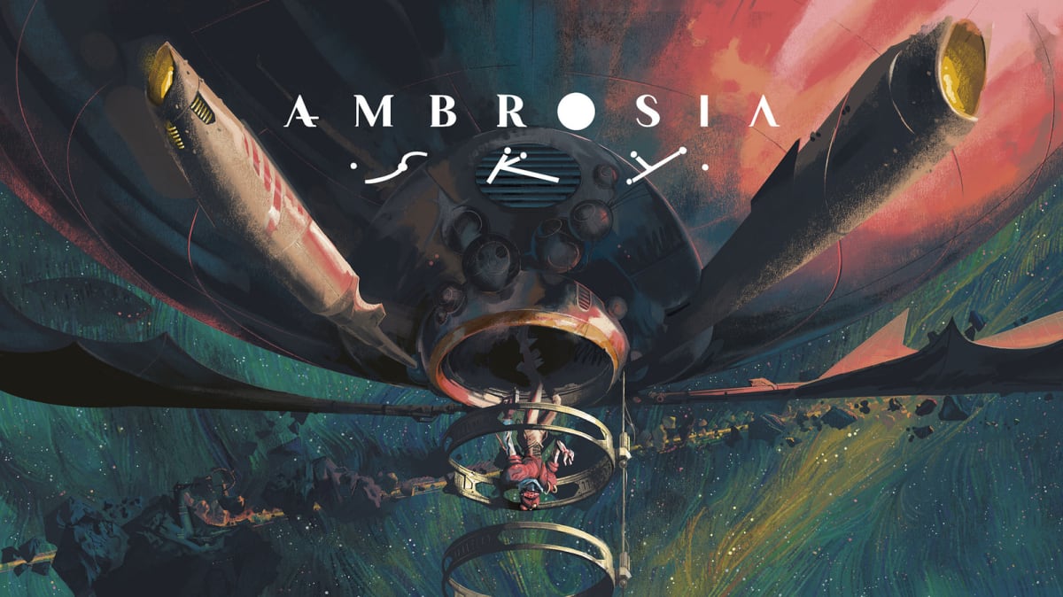 Ambrosia Sky game screenshot showing character Dalia at outpost on Saturn's rings