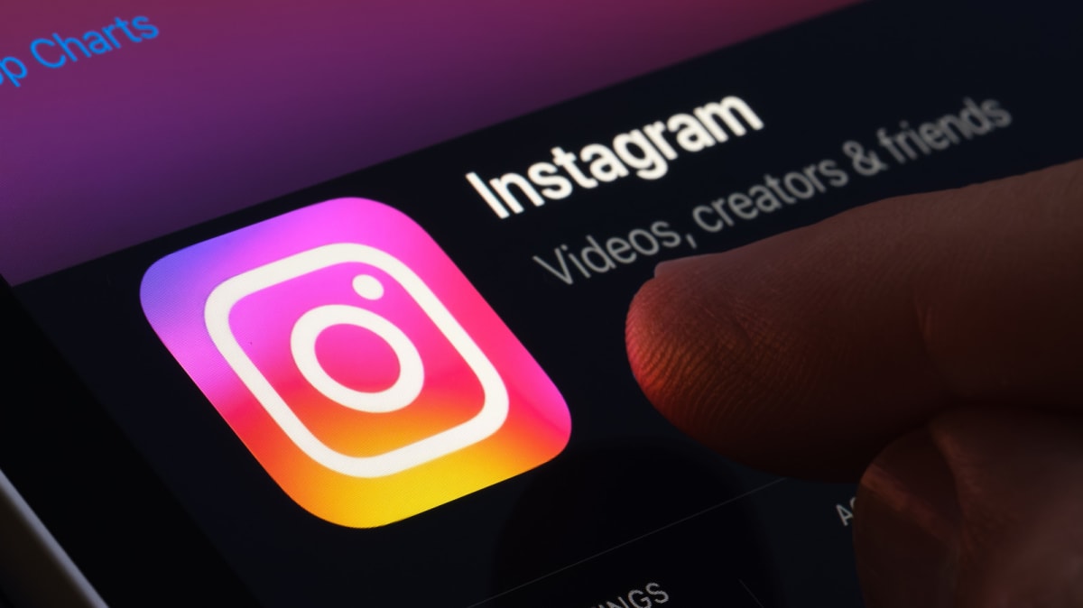 Instagram app icon on smartphone screen representing social media privacy and AI tools