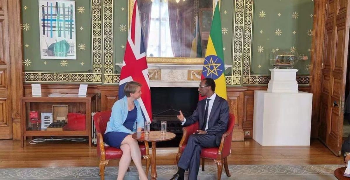 Ethiopian and British flags side by side representing international partnership for climate action