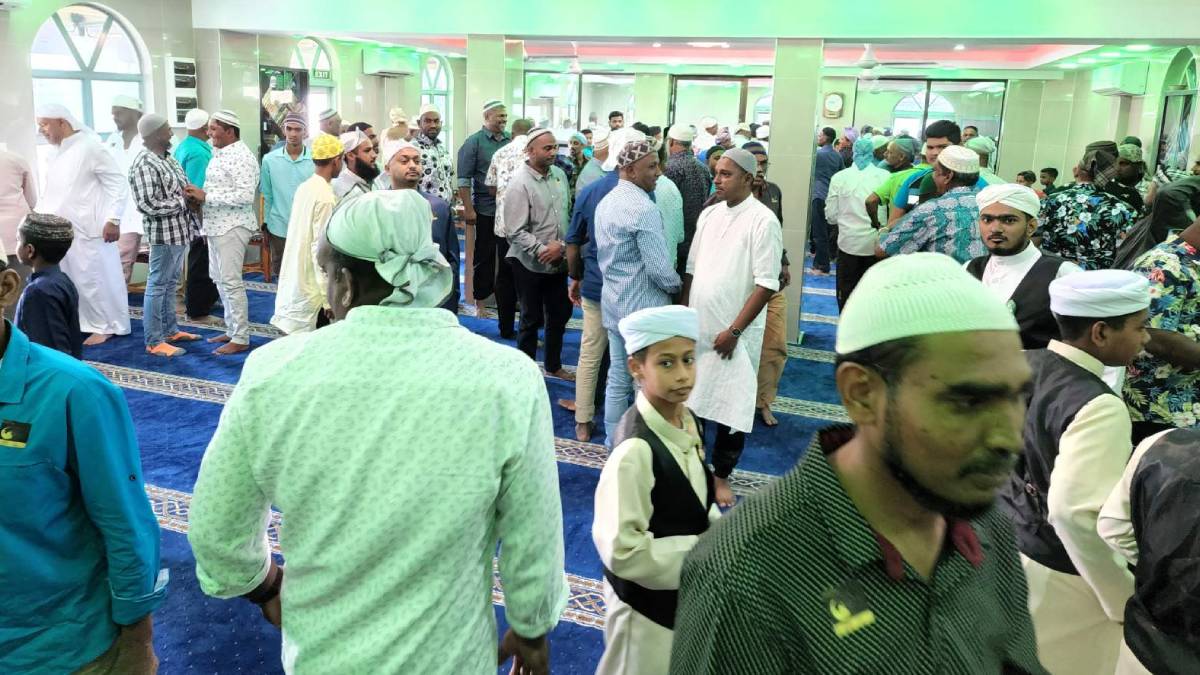 Muslim community gathering for Eid-ul-Adha prayers and celebration in Fiji