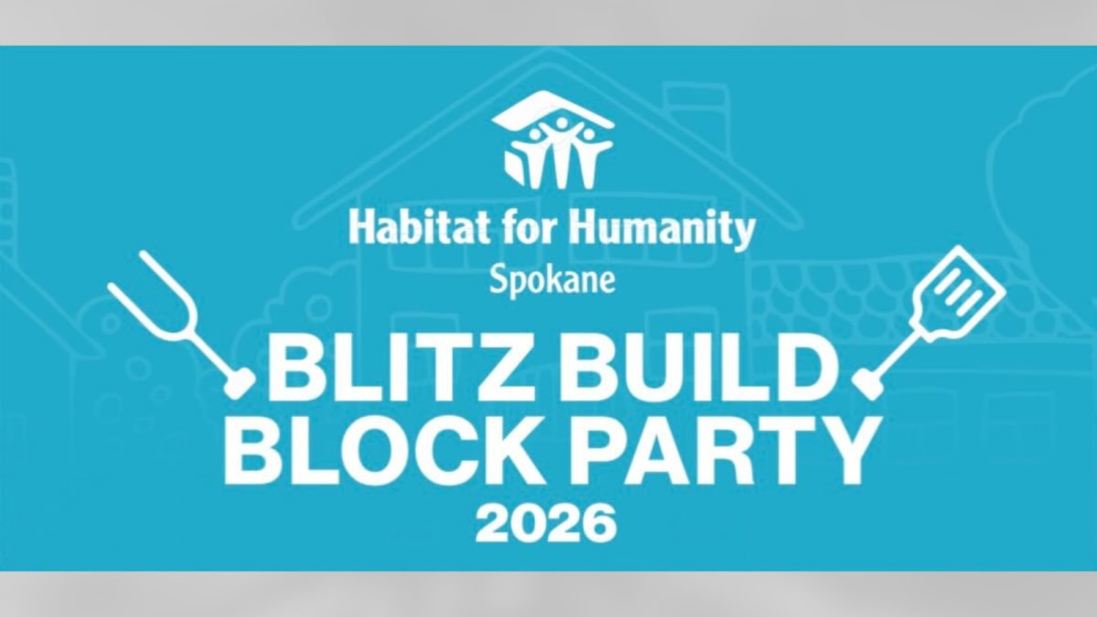 Volunteers building Habitat for Humanity home in Spokane Valley during annual Blitz Build construction event