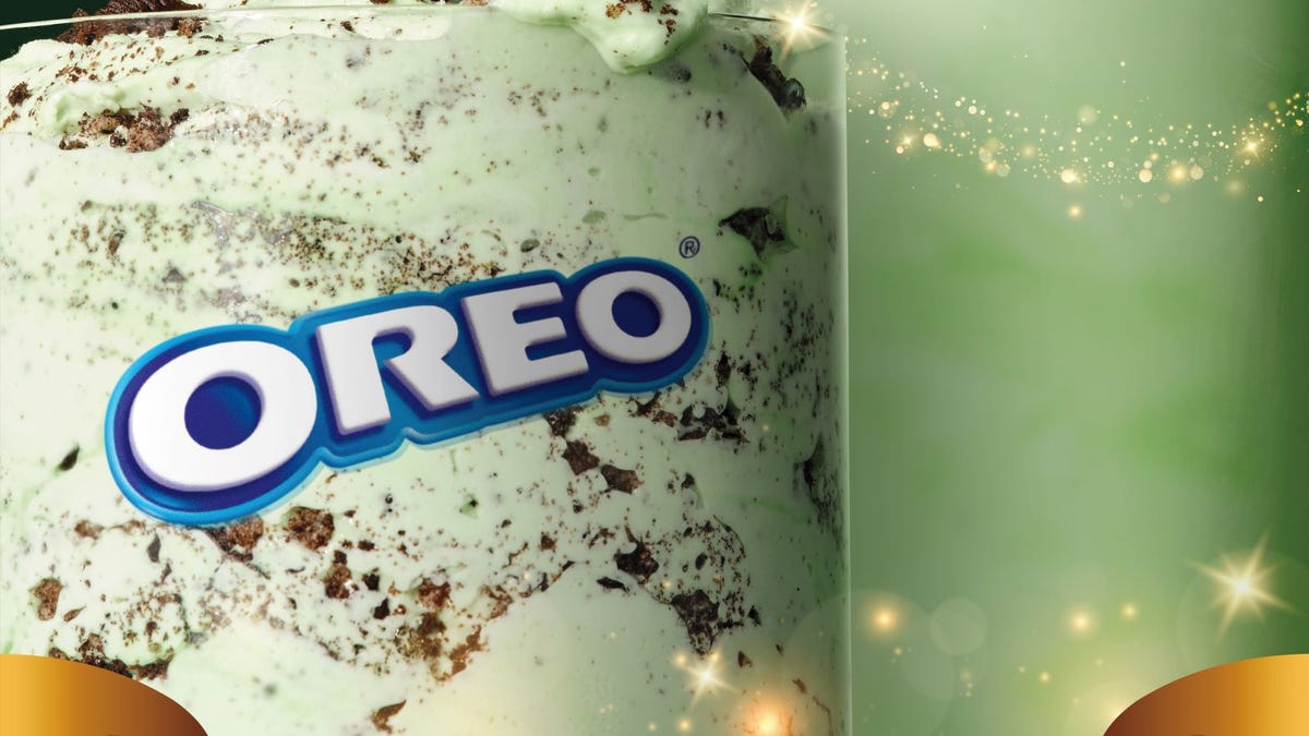 McDonald's Shamrock Shake and OREO Shamrock McFlurry seasonal menu items in green