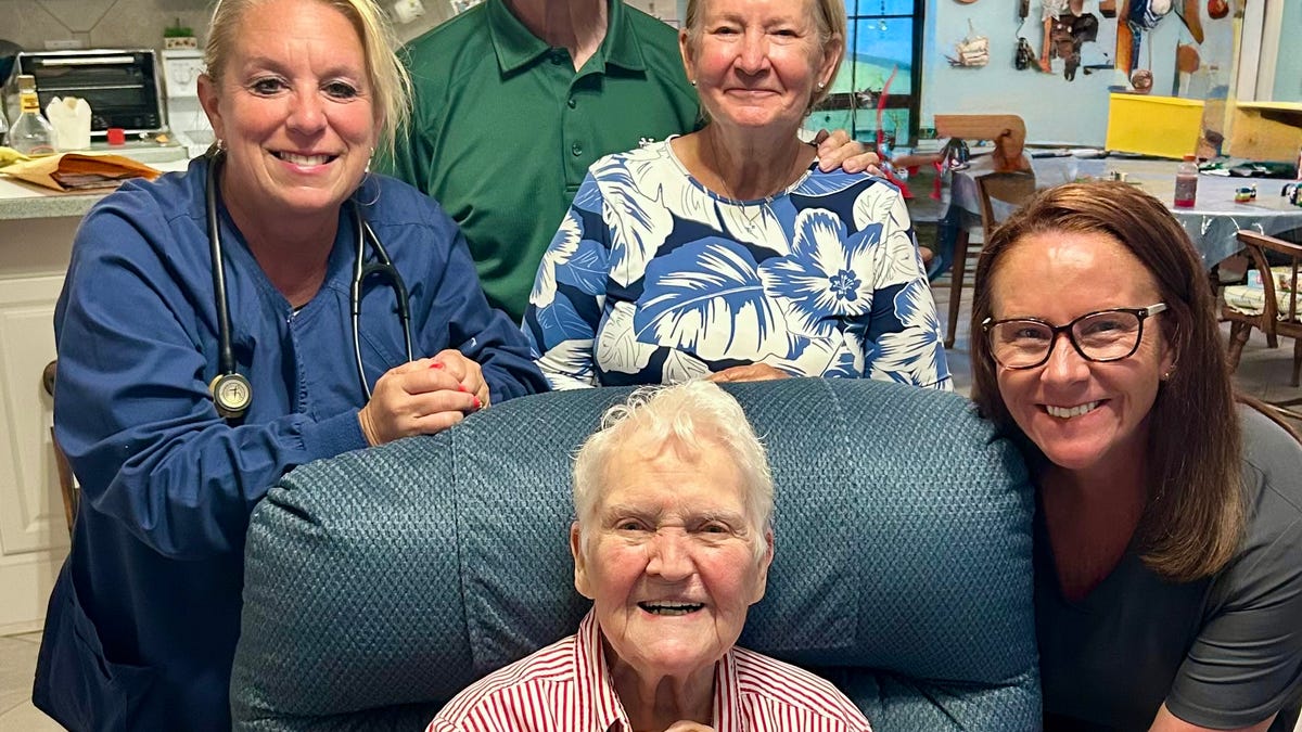 Elderly woman smiling, representing Kay Breiner who was helped by caring Edgewater neighbors