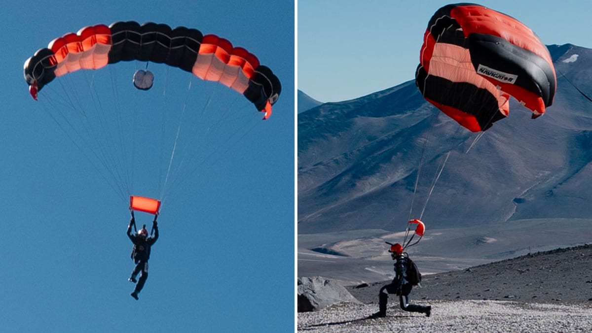 Thai Skydiver Lands on World's Highest Volcano at 17,854 Feet