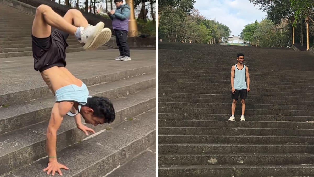 Nepal Soldier Walks Down 100 Stairs on His Hands in 44 Seconds