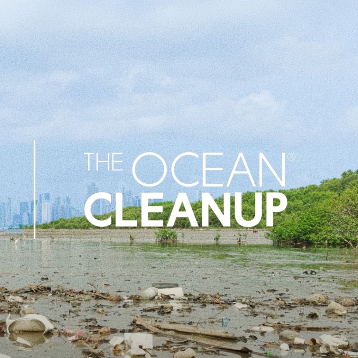 Ocean Cleanup Interceptor floating device collecting plastic waste from Panama City river before reaching ocean