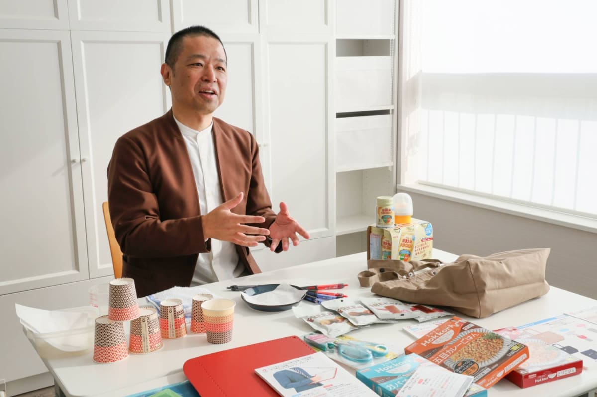 Modern everyday household items designed with hidden emergency disaster preparedness features in Japanese home