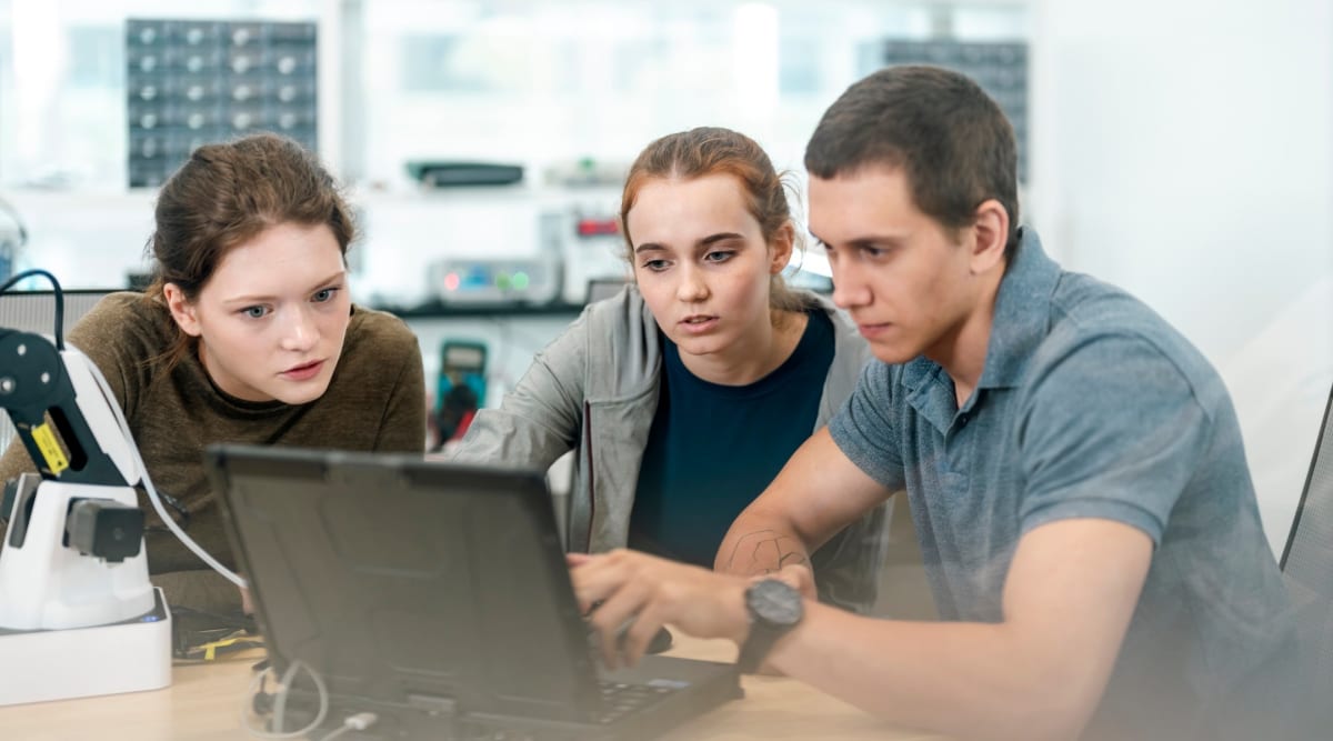 High school students in Israeli classroom using technology for personalized learning activities