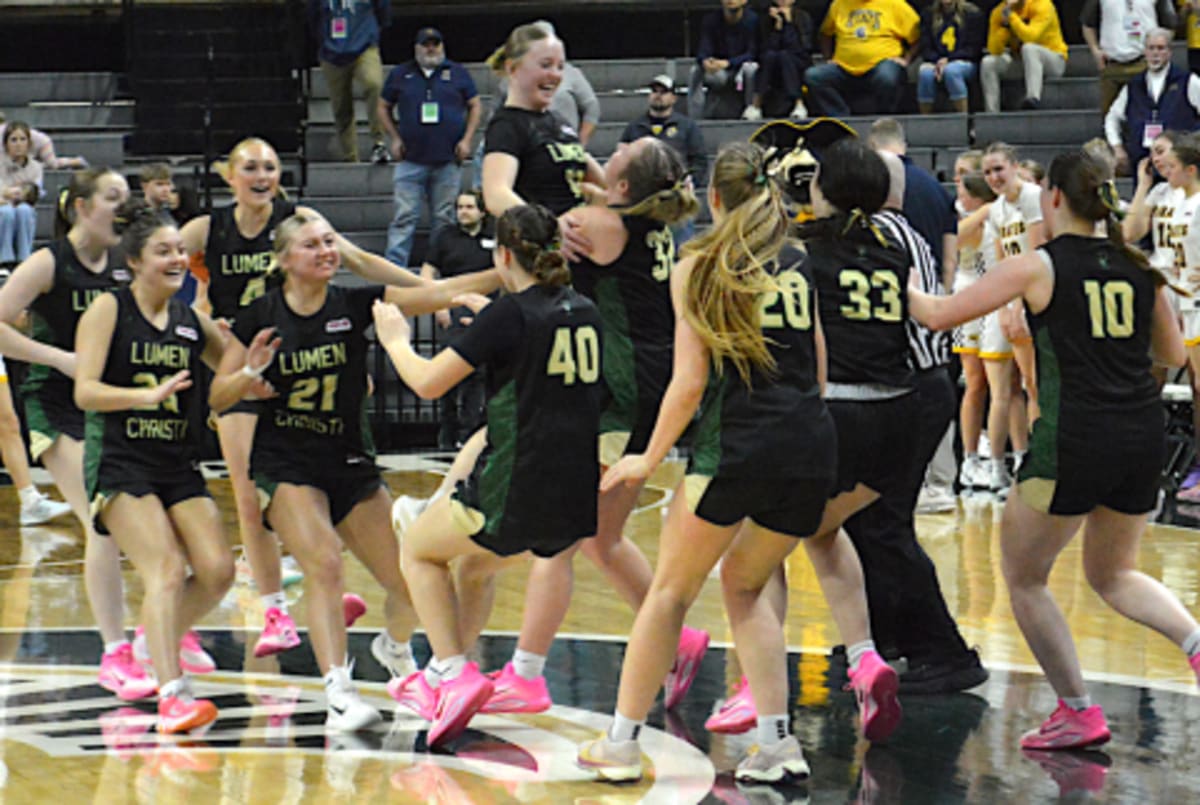 Jackson Lumen Christi girls basketball team celebrates their first state championship at Breslin Center