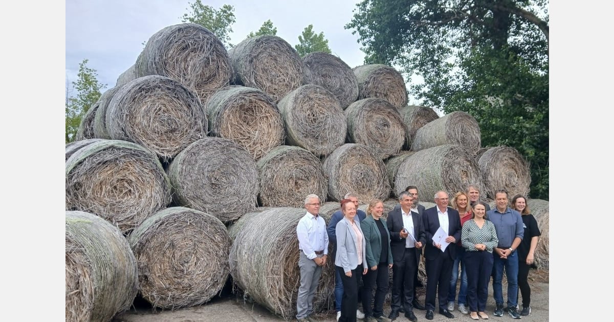 Modern sustainable building workshop showcasing hemp-based construction materials and experimental bio-based building blocks in Mücheln, Germany