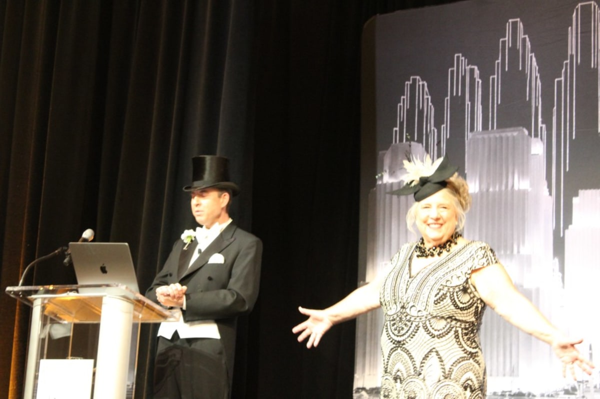 Cancer survivor Linda Dilger walks runway in Old Hollywood attire at Monterey fashion show fundraiser