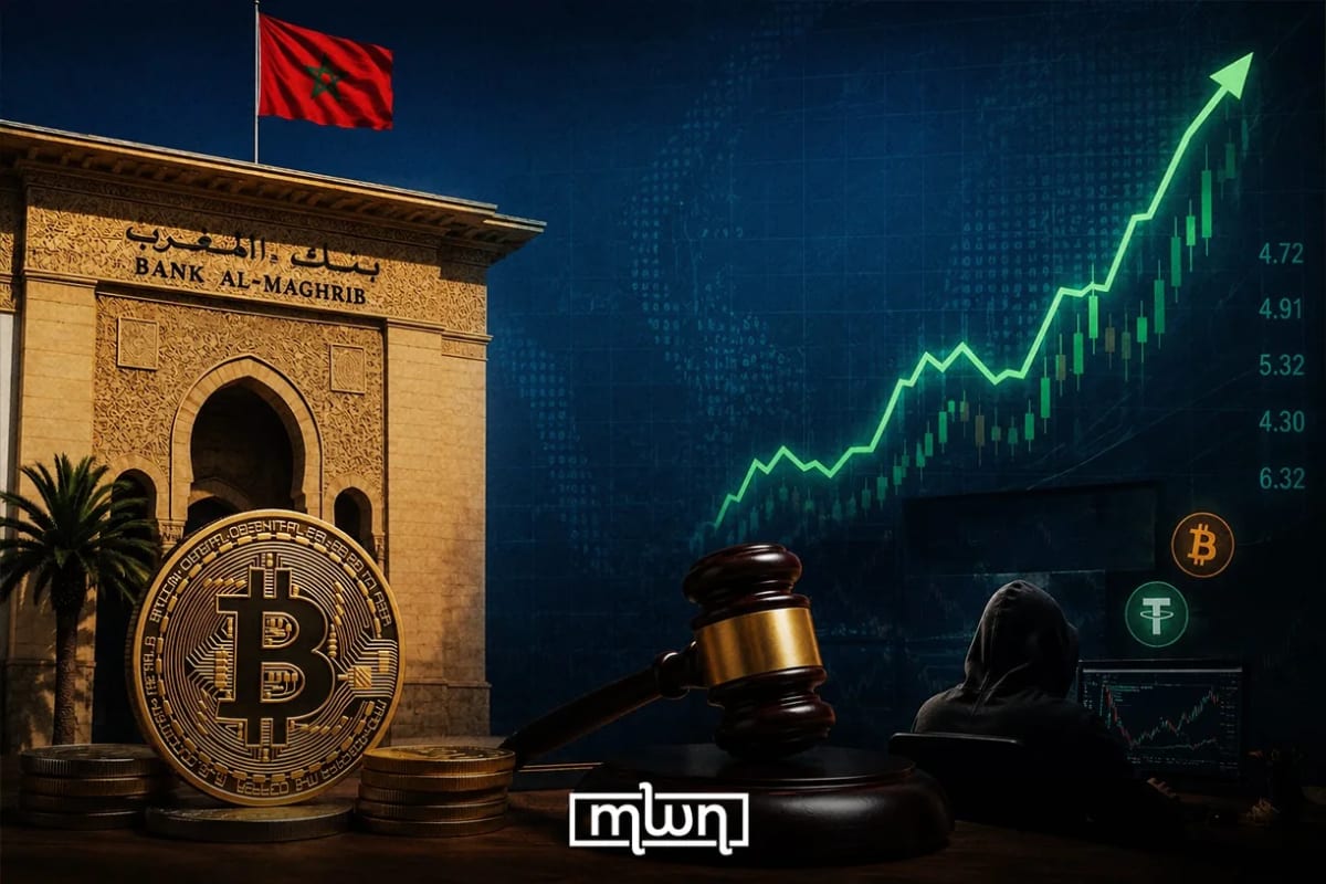 Bank Al-Maghrib headquarters building in Rabat, Morocco, representing the country's crypto regulatory shift