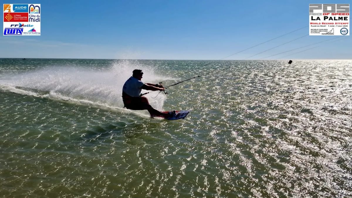 55-Year-Old Kitesurfer Breaks Own World Record in France