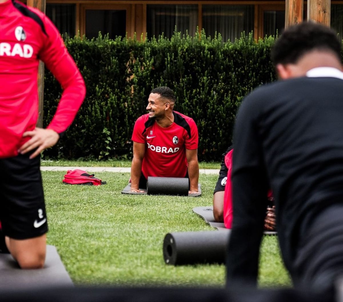 Ghana midfielder Daniel Kofi Kyereh training on football pitch after three-year injury recovery