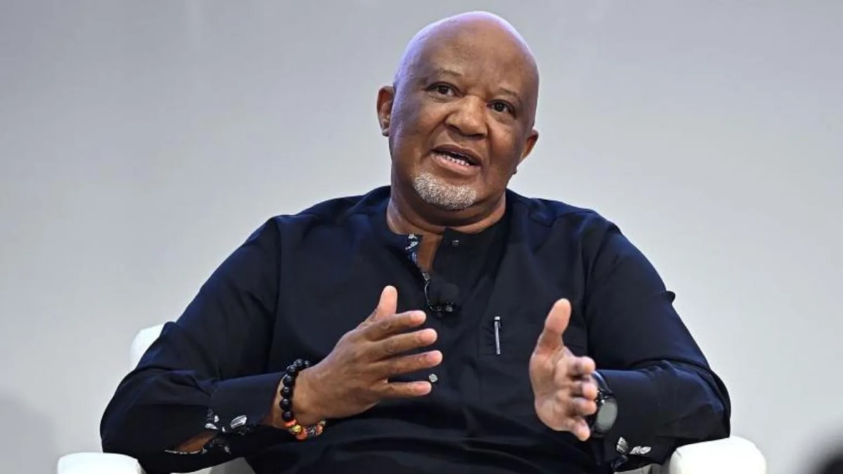 Mcebisi Jonas speaking at podium, MTN Group Chairman addressing African unity and cooperation
