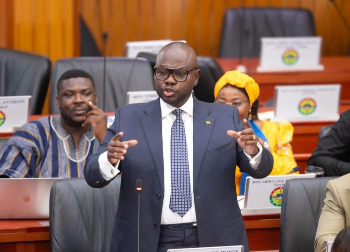 Ghanaian lawmaker Francis Asenso-Boakye speaking at Parliament about national flood crisis solutions