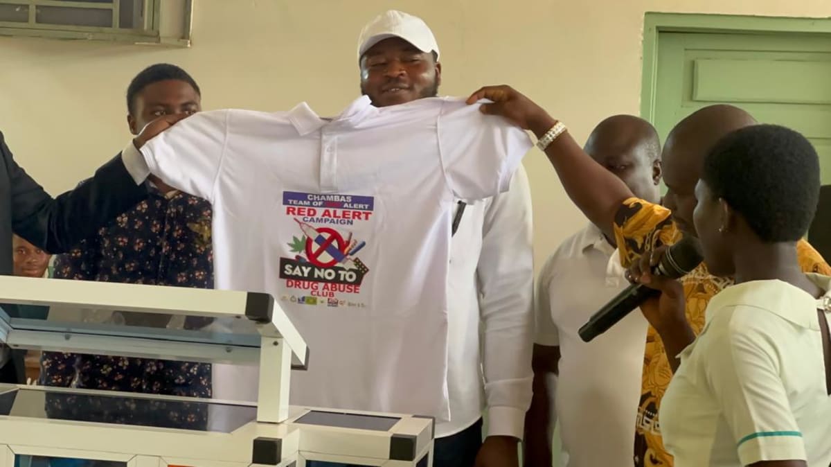 Ghanaian high school students gather for drug abuse prevention club launch ceremony