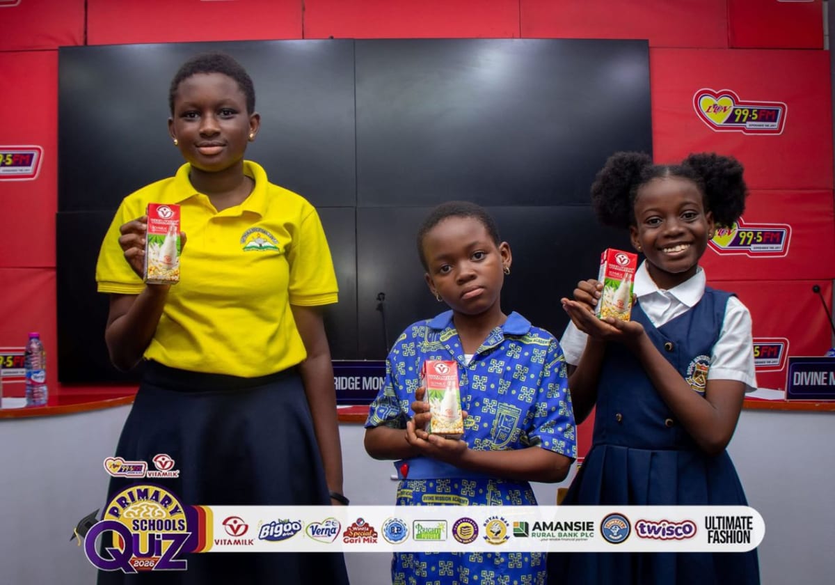 Young Ghanaian primary school students competing confidently in academic quiz competition