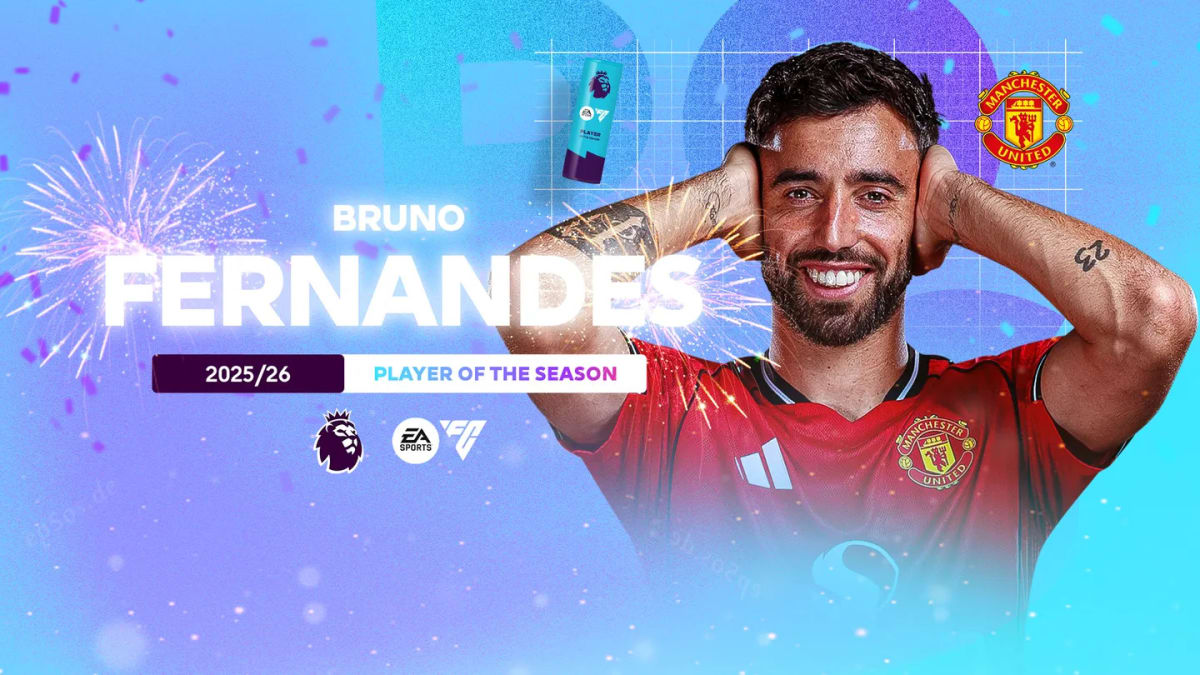Bruno Fernandes celebrating in Manchester United red jersey as team captain