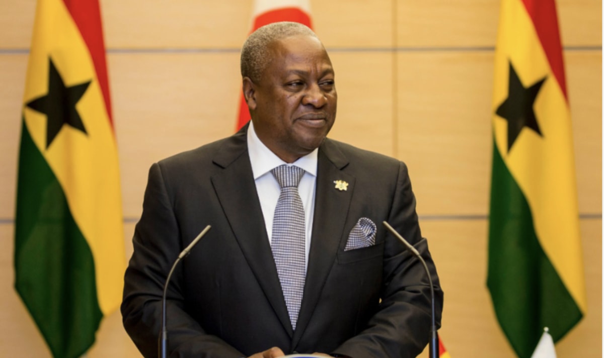 President John Dramani Mahama speaking at diaspora town hall meeting in London