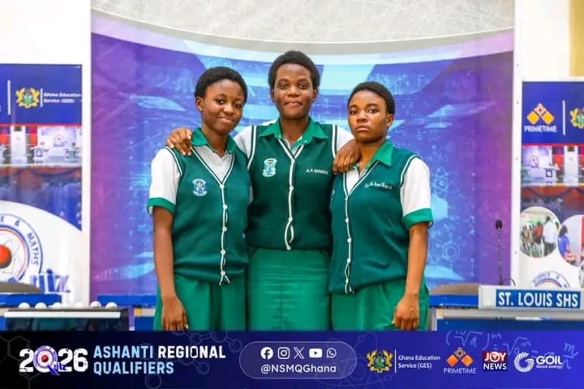 St. Louis Senior High School students celebrating after winning regional science and math quiz qualification